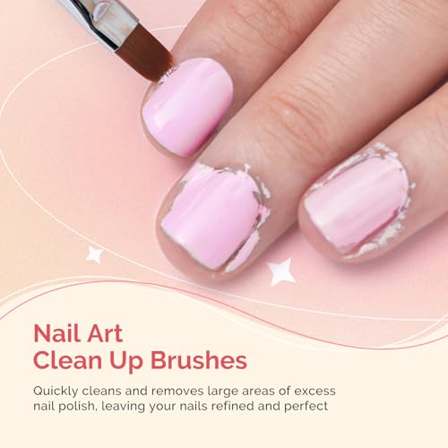 MelodySusie Orange 3-Pack Nail Art Clean Up Brushes for Manicure & Pedicure