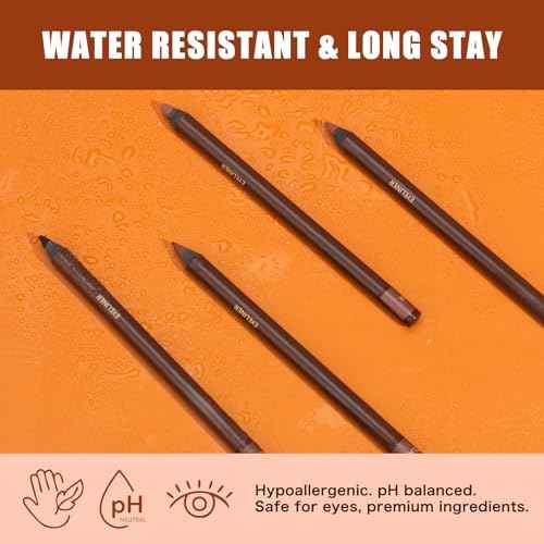 Pinkiou 5 Colors Eyeliner Pencil Set, Waterproof Smudge-Proof Eye Liner Pencil, Long-Lasting Makeup Pencils for Eyebrows and Eyeliner (Plum, Stone, Chocolate, Brown, Black)?