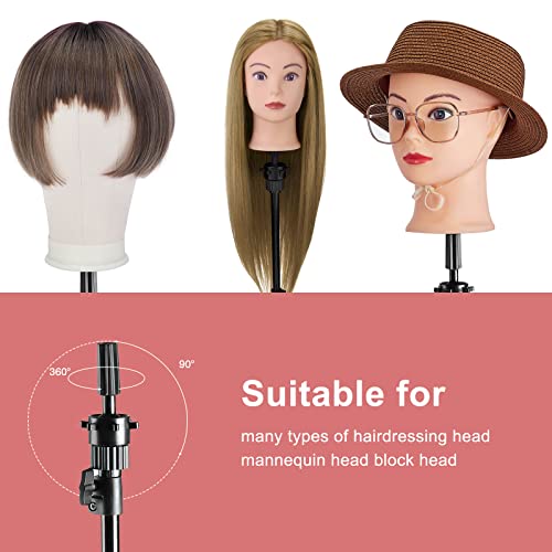 Neverland Beauty & Health Wig Stand Tripod with Head,23 Inch Red Wig Head Stand with Mannequin Head,Canvas Head for Wigs,Foldable Mannequin Head Stand Set for Wig Making Display