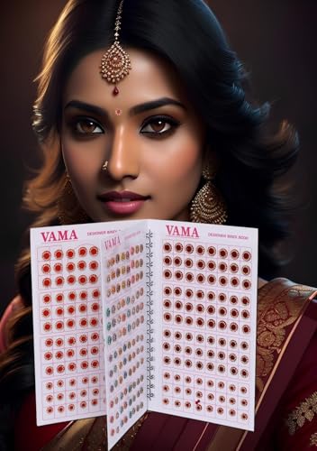 VAMA 372 Multicolor Stone Bindis Booklet with Mirror