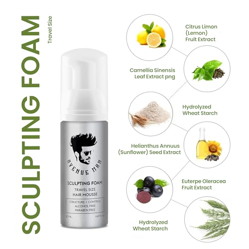 Avenue Man Sculpting Foam - Firm Hold Hair Mousse Travel Size