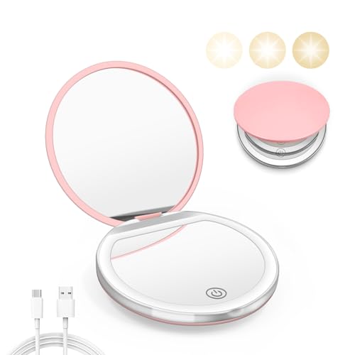 Kakuje LED Compact Mirror 1X/3X Magnification USB Rechargeable
