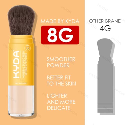 KYDA 2 Pcs Mineral Sunscreen Powder for Face & Scalp, Mineral Scalp Sunscreen SPF 35, Lasting Oil Control Matte Loose Setting Powder, Lightweight Breathable for All Skin Type, Translucent