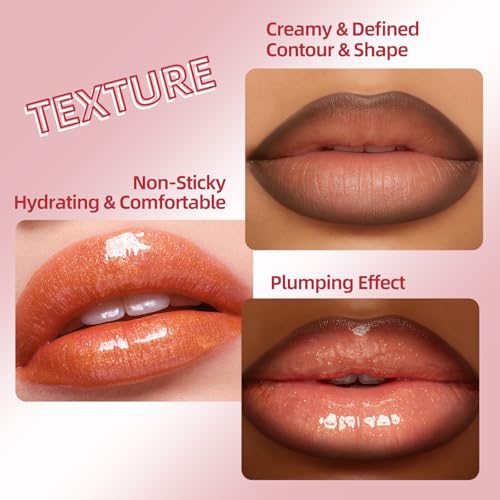 Lip Combo Set - Cocoa Brown Liner & Shine Gloss