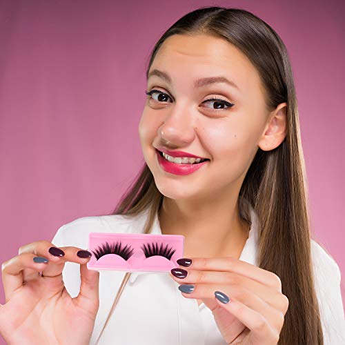 Blulu 50-Pack False Eyelash Storage Box - Pink Lash Case Organizer