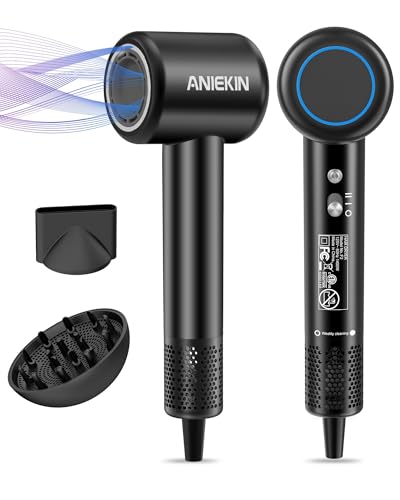 ANIEKIN Ionic Hair Dryer with Brushless Motor & Diffuser