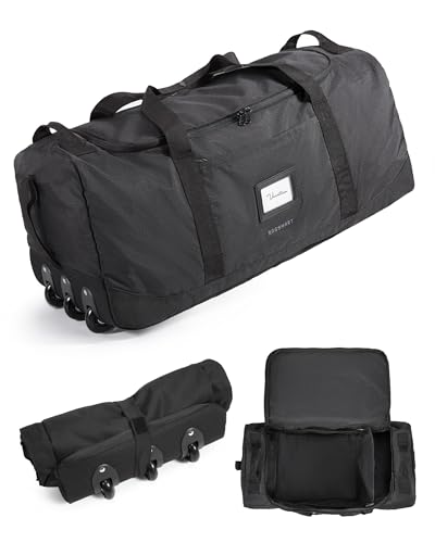 BAGSMART 83L Foldable Duffle Bag with Wheels & Organizers