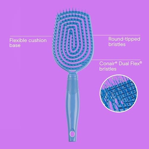 Conair Scalp Care Detangling Hairbrush Blue Aura - Wet & Dry Use - Pack of 1