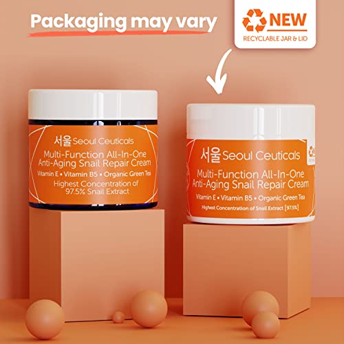 SeoulCeuticals Kojic Acid Serum + Snail Mucin Cream - Korean Anti Aging Skincare Set