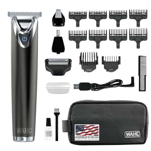 Wahl Lithium Ion Beard & Hair Trimmer with 4 Attachments, Nose & Ear Clippers