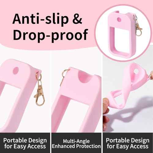 3pcs Silicone Case Compatible With Touchland Hand Sanitizer Spray, Protective Case With Keychain For Spray 1 Fl Oz, Travel Size, Compatible With Power Mist & Glow Mist, (Pink, Blue, White)