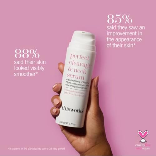 THISWORKS Perfect Cleavage & Neck Serum with Marine Algae & Hyaluronic Acid ? Neck Cream Firms & Hydrates ? 5 fl oz