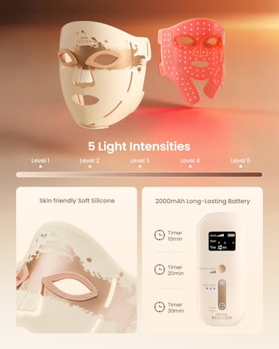 RENPHO Red Light Therapy Mask - 324 LEDs, 3 Modes, Wrinkle & Acne