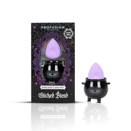 Profusion Cosmetics Wicked Blend Blending Sponge and Sponge Holder, Versatile Tool for Smooth and Enhanced Makeup Application, Achieve Ideal Blending