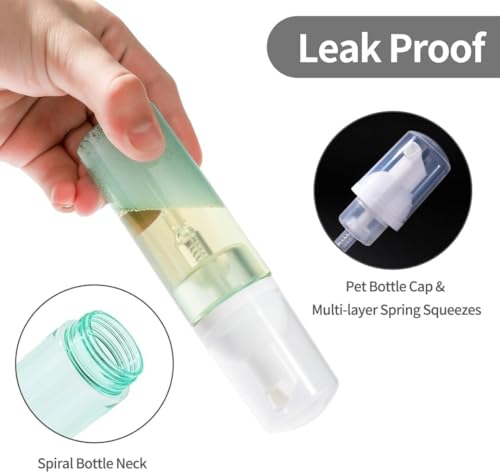 2 Pack Travel Foam Dispenser Bottles 60ml Refillable Hand & Facial Soap