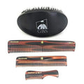 G.B.S Men¡¯s Handmade Comb Set, Pure Synthetic Hair Brush, Dressing Comb, Pocket Comb, Mustache Comb and Military Style Hair Brush