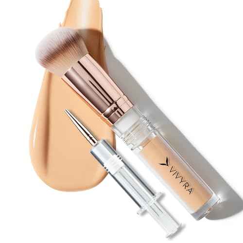 Contoured Foundation Brush | Multipurpose Foundation Brush for Liquid & Cream Foundation- with Built-in Container | Contour, Concealer & Blush Makeup brush | Ultimate Travel Makeup Tool