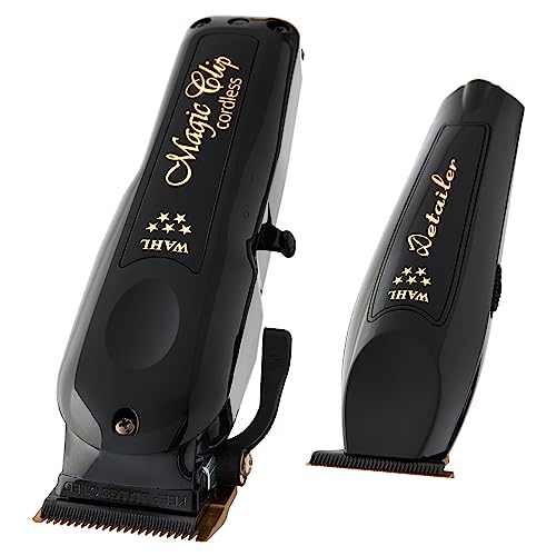 Wahl Professional | 5-Star Series Cordless Barber Combo | Includes 5-Star Black Magic Clip & 5-Star Black Detailer Li