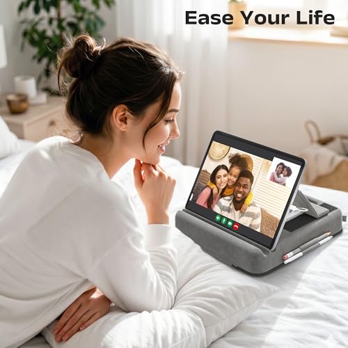 Foldable Tablet Pillow Stand for iPad, Multi-Angle Adjustable Holder