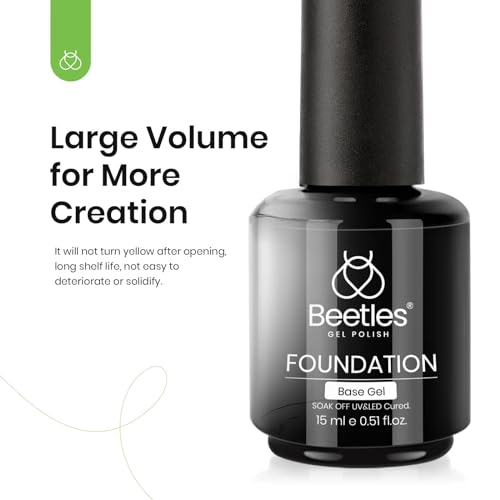 Beetles 3Pcs 15ml Top and Base Coat Builder Nail Gel Set No Wipe Gel Top Coat Base Gel Builder Extension Gel for Nails Shine Finish and Long Lasting Nail Protection Soak Off Led Gel Glossy Gel