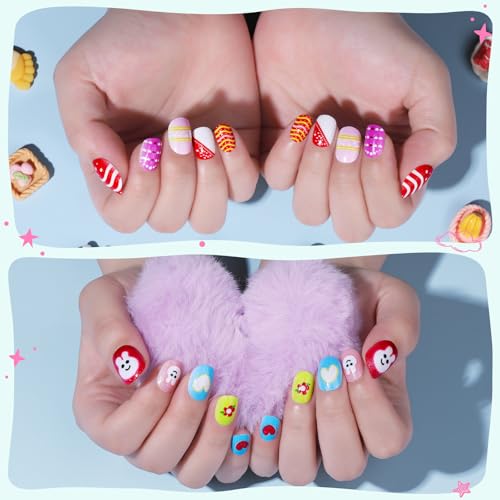Teenitor Press On Nails for Kids Girls | 216pc 9 Designs