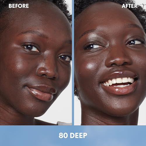 Covergirl Simply Ageless Skin Perfector Essence Foundation, 80 Deep - Vegan Tinted Makeup with Radiant Finish