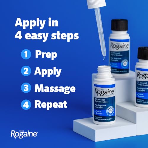 Rogaine Extra Strength 5% Minoxidil Men's Hair Regrowth Solution, 3-Month Supply