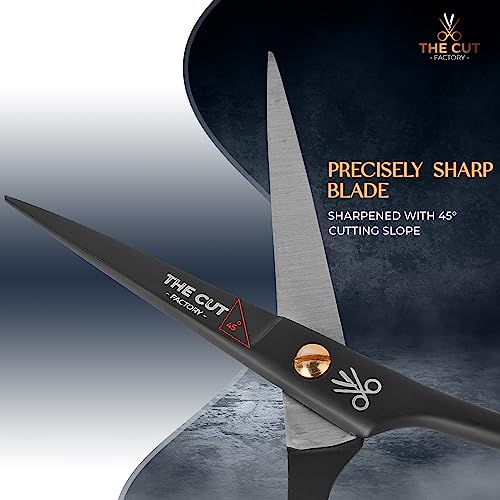 The Cut Factory- Hair Scissors and Barber Scissors Professional- 6 Inches Finest Stainless Steel Hair Cutting Scissors with Smooth Razor Edge Blades -Use for Salon & Personal Use