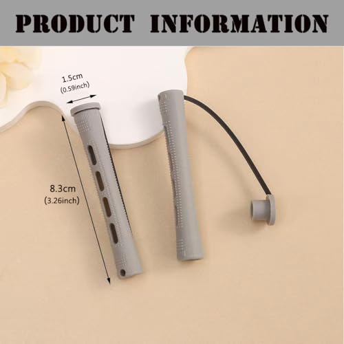 YOROSTAR Gray 40pcs Perm Rods Set for Short Natural Hair with Comb - No Heat Curling