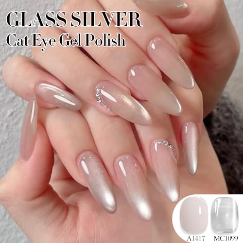 Double Rhythm Jelly Cat Eye Gel Nail Polish with Magnet - 15ml Sheer Glitter