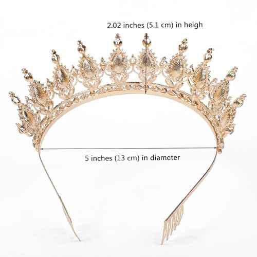Tiara Crown for Women Crystal Queen Crowns Princess Tiaras with Comb Royal Crown for Wedding, Christmas, Halloween, Birthda, party, Prom, Anniversaries