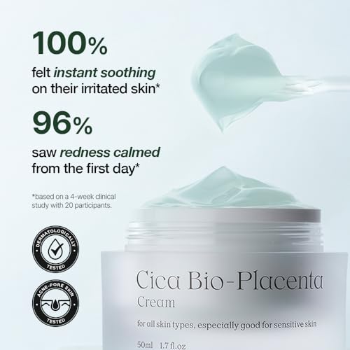 NDP Cica Cream - Gel Face Moisturizer for Sunburn Relief, lightweight Korean Moisturizer for Sensitive Skin, Centella Asiatica, Hydrating, Calming, Soothing (1.7 Fl oz / 50ml)