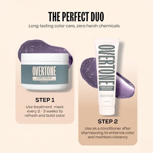 oVertone Stormy Sterling Color Depositing Hair Mask 8oz - Vibrant Semi-Permanent Treatment