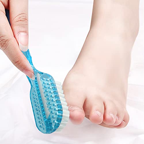 Two-Sided Nail Brush Set - 4 Pcs Ergonomic Fingernail & Foot Scrub Brushes