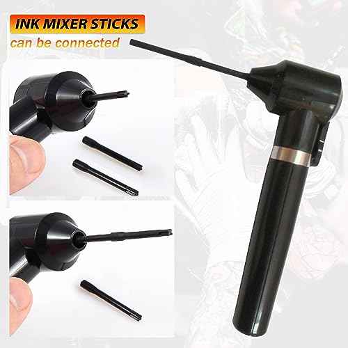 Ink Mixer Pigment Mixer - NAQASE Machine Ink Agitator Machine with 100pcs Ink Mixer Sticks Black