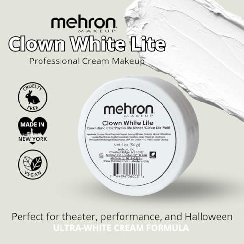 Mehron Clown White Lite Professional Face Paint 2oz