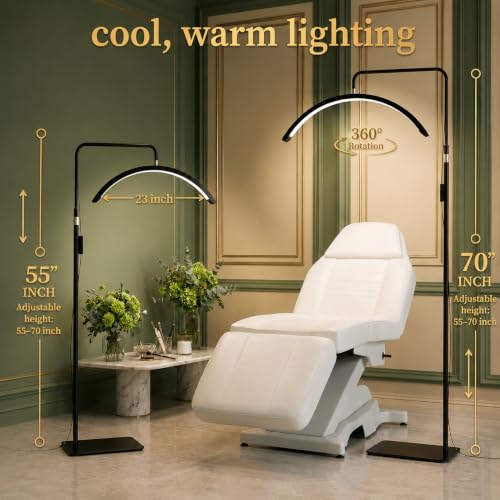 23-Inch Half Moon Lash Lamp - Adjustable LED Light for Beauty