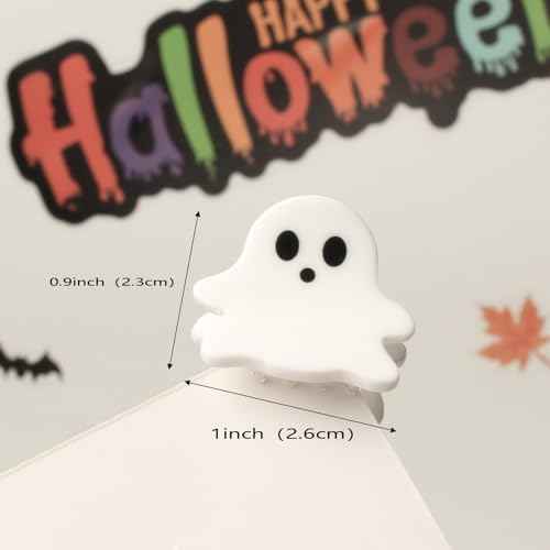 Mini Halloween Hair Claw Clips for Girls Pumpkin Ghost Bat Spider Web Designs Hair Clips Cute Halloween Hair Accessories