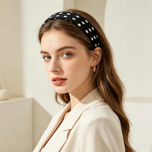 Polka Dot Padded Headband Set for Women - Non-Slip Hair Accessories