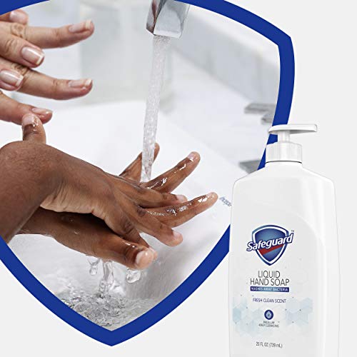 Safeguard Liquid Hand Soap, Micellar Deep Cleansing, Fresh Clean Scent | Washes Away Bacteria - 25 Ounce Bottle (Pack of 1)