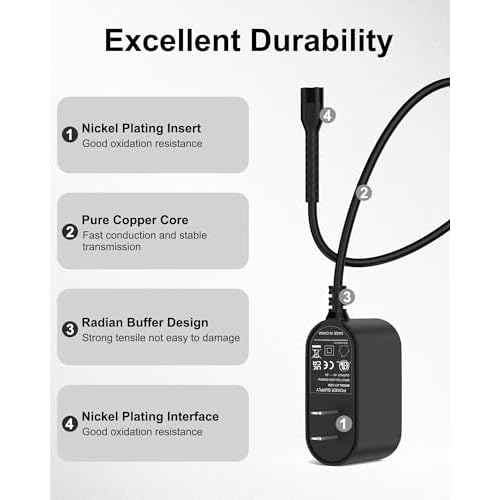 Replacement for Wahl Magic Clipper Cordless Charger, 4V Clipper Charger Compatible with Wahl 8164/8591/8148/8504, 5-Star Magic Clip Cordless Trimmer, 1919 100 Year Hair Clipper