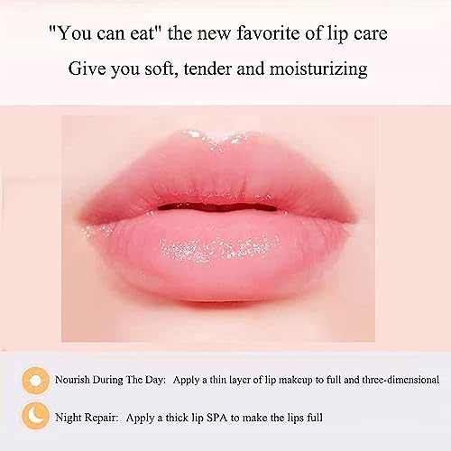 2PCS Honey Balm Lip Balm, Lip Masks for Dry and Cracked Lips with Brush, Lip Exfoliator & Moisturizer, Reduces Lips Lines & Lightens Lips, Anti-Wrinkle, Aging