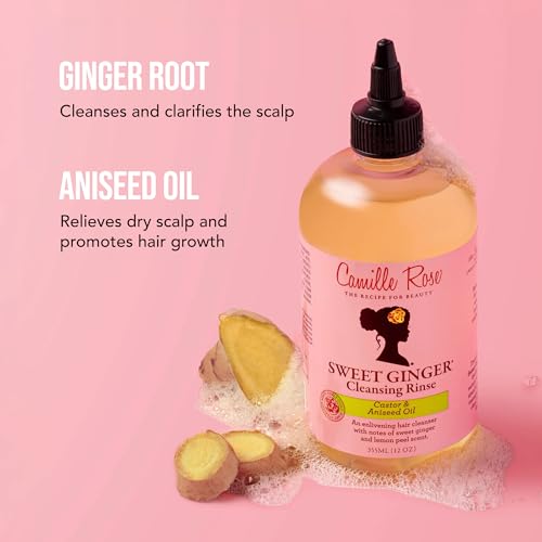 Camille Rose Sweet Ginger Rinse, Hair and Scalp Cleanser with Ginger Root and Aniseed Oil, to Clarify and Moisturize, for all Hair Types, 12 oz