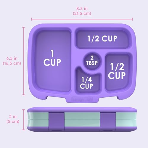 Bentgo Kids Prints Leak-Proof, 5-Compartment Bento-Style Kids Lunch Box - Ideal Portion Sizes for Ages 3-7, Durable, Drop-Proof, Dishwasher Safe, & Made with BPA-Free Materials (Mermaids in the Sea)