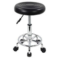 KKTONER PU Leather Rolling Stool with Footrest Height Adjustable