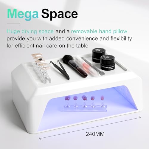 L'UGX 72W Professional Nail Curing Lamp with Arm Rest & Tray