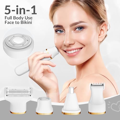5-in-1 Electric Bikini Trimmer for Women - Waterproof, USB-C Rechargeable