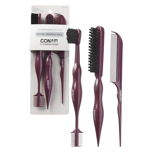 Conair Slick Back Tail Comb Set 3-Piece Hair Styling Kit