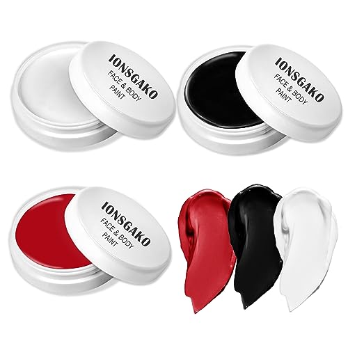 Clown Makeup Kit - Black White Red Face Paint Set