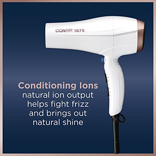 Conair Double Ceramic Hair Dryer | Blow Dryer with Ionic Conditioning | Includes Concentrator
